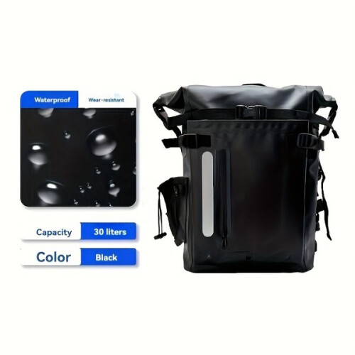 Large Capacity Waterproof Diving And Swimming Backpack - Durable PVC Material