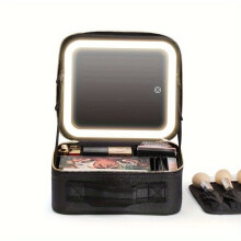 Trousse de voyage cosmétique avec miroir LED