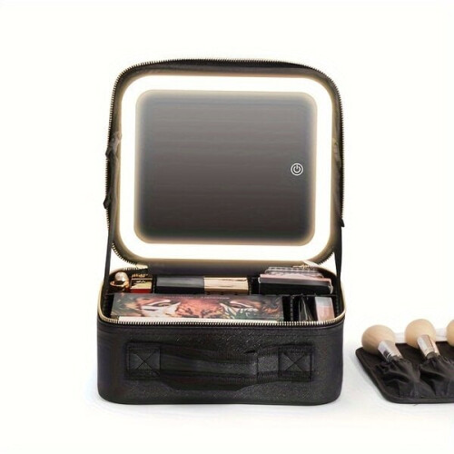Trousse de voyage cosmétique avec miroir LED
