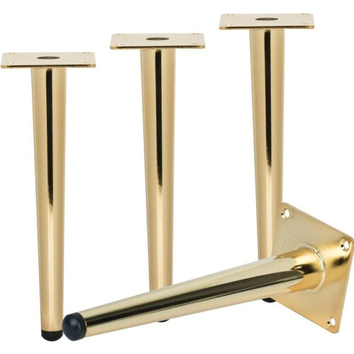 Pés de metal para móveis de 8 polegadas, conjunto de 4 pés de mesa retos de metal com