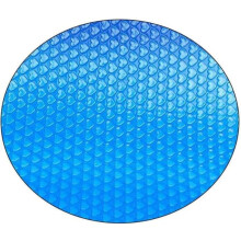 Round pool bubble solar collector, blue solar pool