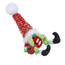 muñeca navideña, regalo de Navidad, muñeca enana de pelaje verde para Navidad