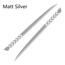 (Matte zilver) 2 stuks lange zijstrips DIY auto