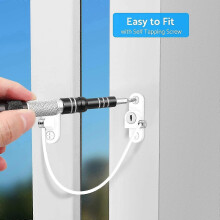 2025 4pcs Kids Window Restrictor Locks Window Lock UPVC Child Baby Safety Security Wire Catch with Screw Keys for Baby