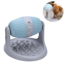 Dog and Cat Food Puzzle Toy Snacks Boring Dispensing Slow Feeder - Smart Feeding and Height Adjustable Anxiety IQ Training for Small to Medium Dogs Bl