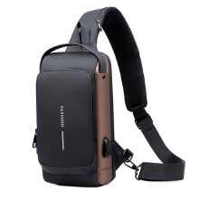 Braune, wasserdichte Freizeit-Brusttasche für Herren, mehrfarbig
