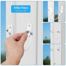 2025 4pcs Kids Window Restrictor Locks Window Lock UPVC Child Baby Safety Security Wire Catch with Screw Keys for Baby