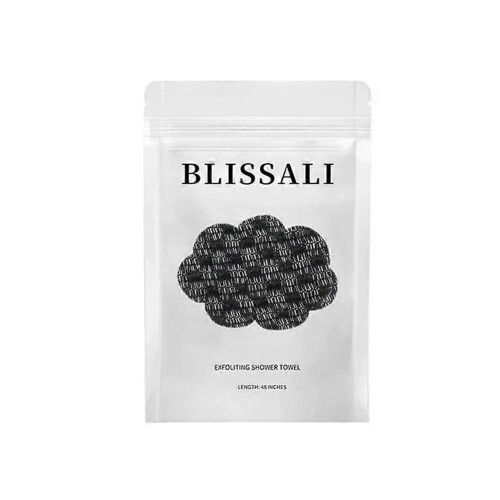 (Black) Blissali Exfoliating Shower Towel