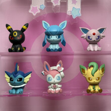 (小小奇遇第二弹-叶伊布) Sylveon Figure Anime Cute Ornament Fairy Type Collectible Model Home Decor Gift Toy