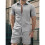 Completi Sportivi da Uomo A Due Pezzi con Pantaloncini e Maniche Corte Grigio Chiaro M 2