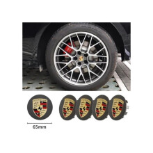 4 x Porsche Macan 65mm grey wheel center caps with logo