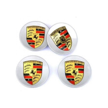 4x 76mm Silver Rim Logo Wheel Center Hub Cap Emblem for Porsche