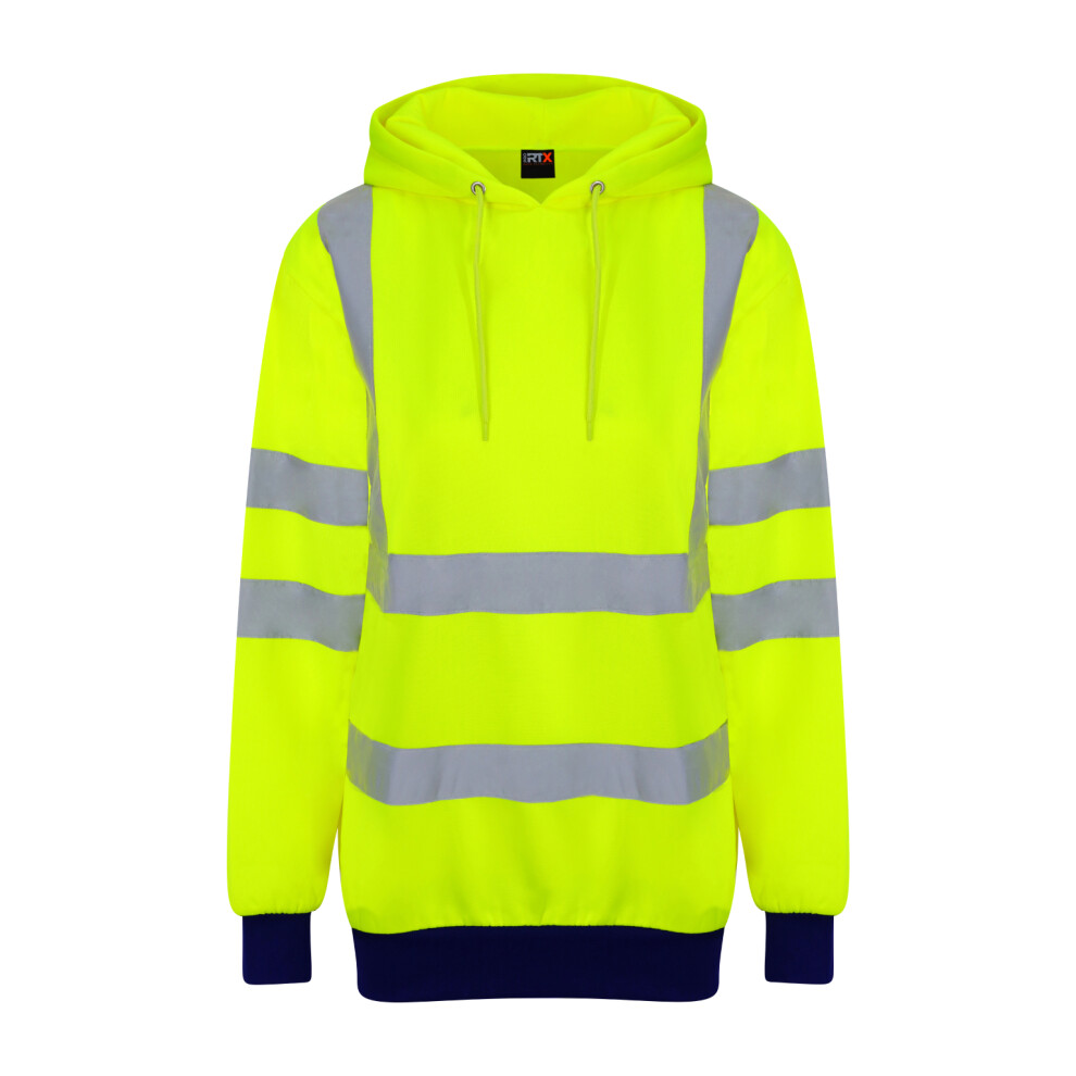 (4Xl, Yellow/Navy) Pro Rtx High Visibility Unisex Adults Reflective Hoodie 5059958534896