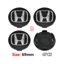(B 69mm) 4Pcs ABS 58mm 69mm Car Wheel Center Hub Center Cap Rim Hub Dustproof Cover Emblemem for Honda Accord CRV XRV Civic Odyssey Acces