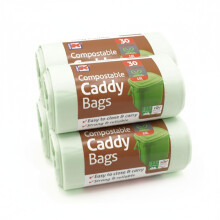 Kordis Compostable Food Waste Bags - 10L, 120 Liners. 100% Compostable Caddy Bin Liners with Tie Ha