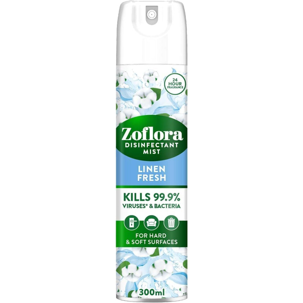 Zoflora Linen Fresh Air & Fabric Mist Spray, 1 X 300Ml, Odour Eliminator, Long-Lasting Fresh Fragra