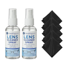 Lens Cleaning Spray, Twin Pack With 5 Microfiber Clothes for Cleaning Glasses, Spectacles, Cameras,