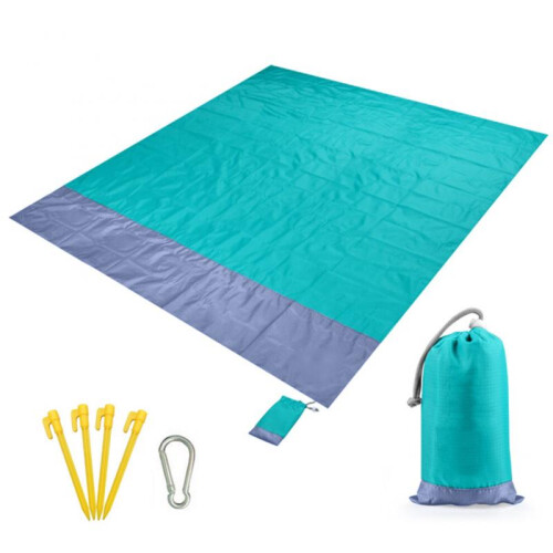 Waterproof Multi-Use Beach Blanket 200*210cm Portable Picnic Mat Gray 2