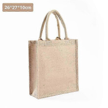 Linen Woven Shopping Bag Eco Friendly Burlap Large Capacity Linen Storage Bag Travel Storage Organizer for Women Shop Bags