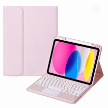 (Pink) Kompatible iPad 10. Generation 10,9 Zoll (2022) SA-10C Bluetooth-Touch-Tastatur-Leder-Tablet-Hülle