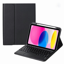 (Black) Kompatible iPad 10. Generation 10,9 Zoll (2022) SA-10C Bluetooth-Touch-Tastatur-Leder-Tablet-Hülle