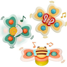 Baby Interactive Toy Set Snail Butterfly Bee Suction Spinner Educational Sensory Development for Travel Bath Time Teething Fine Motor Skills