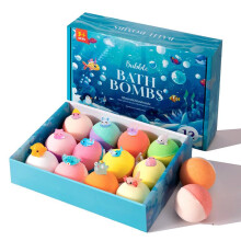Kids Bath Bombs with Toys Inside, 12 Pack Fizzies Bath Salts Balls, Fruit Scented Bath Time Gifts for Children