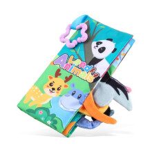 Montessori Interactive Sensory Cloth Book 3D Textile Elements Early Learning Toy for Babies Animals Theme 11.522.5cm