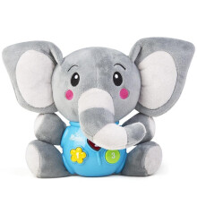 Baby Toy Musical Light-Up Plush Elephant for Girls Boys 6-12 Months 1-2 Years Gray