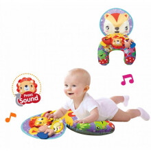 SHEFEITE Baby Activity Gym with Toys and Sounds, Fox Pattern, Multicolor, Early Learning Play Mat for Infants