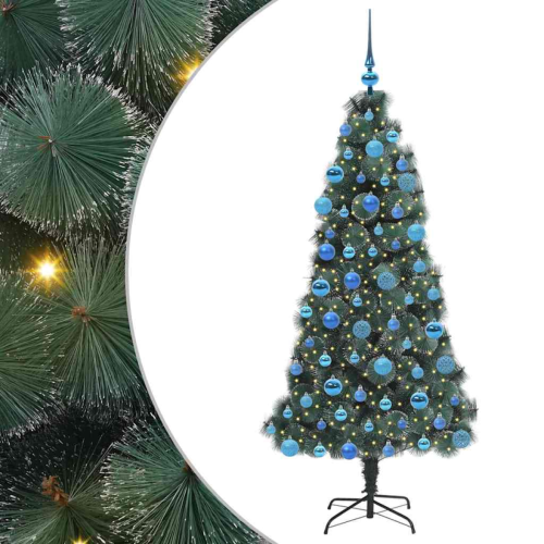VidaXL vidaXL Artificial Pre-lit Christmas Tree with Ball Set Green 180 cm 1