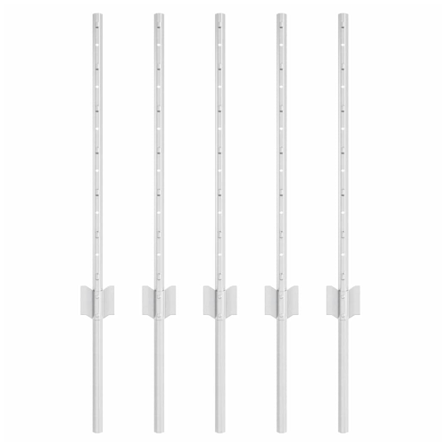 VidaXL vidaXL Eingebetteter Zaunpfosten 5 Stk. Silber 100 cm 1