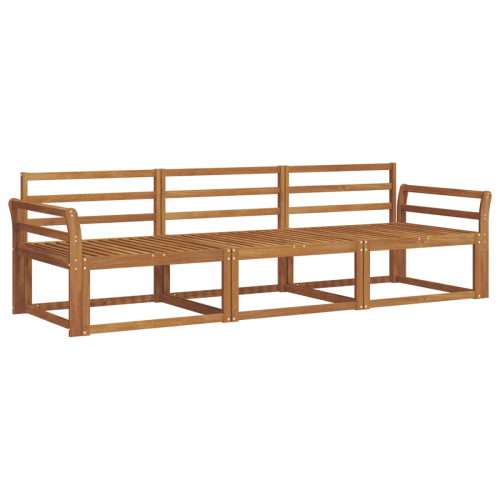 VidaXL vidaXL Outdoor Sofa Set 3 pcs Natural Solid Acacia Wood 2