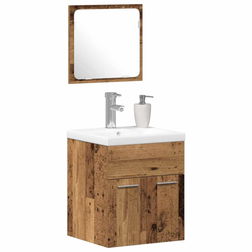 VidaXL vidaXL Badezimmermöbel-Set 3 Stk. Altholz Holzwerkstoff 2