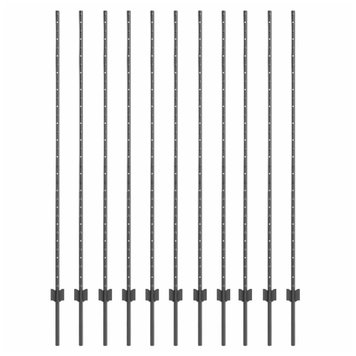 VidaXL vidaXL Eingebetteter Zaunpfosten 11 Stk. Grau 200 cm 1