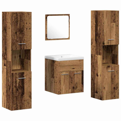 VidaXL vidaXL Badezimmermöbel-Set 4 Stk. Altholz Holzwerkstoff 1