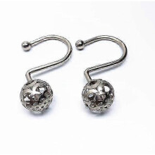 2025 12 Metal Shower Curtain Ringsshower Rings, Chrome Showerfor Lining, Hollow Ball