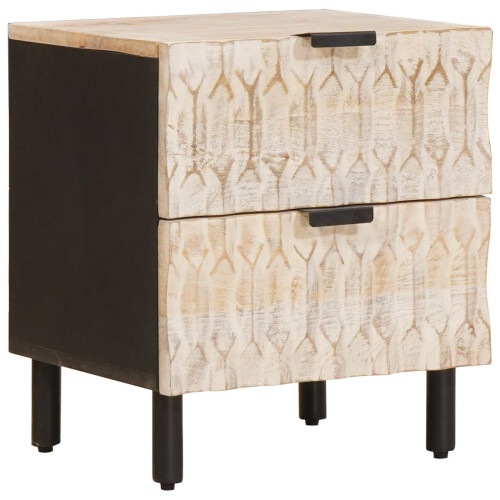 VidaXL vidaXL Bedside Cabinet 2 pcs White 40 x 33 x 46 cm Solid Mango Wood 1