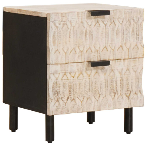 VidaXL vidaXL Bedside Cabinet 2 pcs White 40 x 33 x 46 cm Solid Mango Wood 2