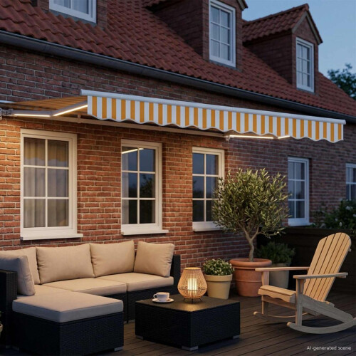 VidaXL vidaXL Yellow and White 3.5 x 2.5 m Polyester with PU coating 2