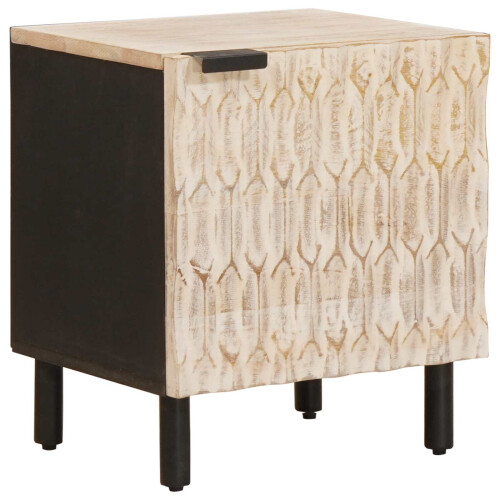 VidaXL vidaXL Bedside Cabinet 2 pcs White 40 x 33 x 46 cm Solid Mango Wood 1