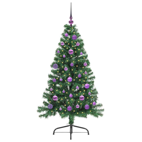 VidaXL vidaXL Artificial Pre-lit Christmas Tree Green 150 cm PVC 2