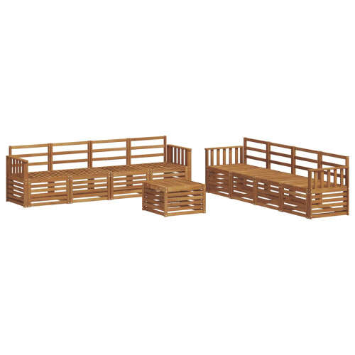 VidaXL vidaXL Outdoor-Sofagarnitur 9 stk. Natur 1