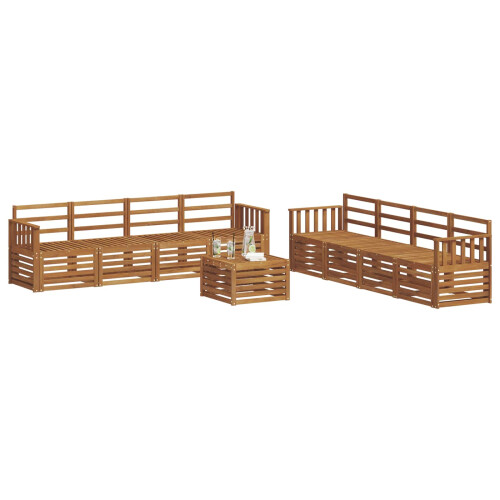 VidaXL vidaXL Outdoor-Sofagarnitur 9 stk. Natur 2