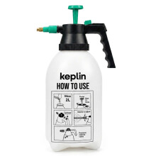 Keplin 2L Pressure Sprayer, Works Upside Down, Pump Action Garden Sprayer, Adjustable Brass Nozzle, Lockable Trigger, Pressure Release Valve, White