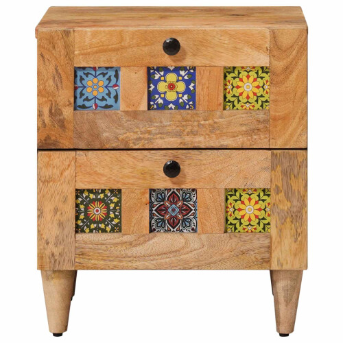 VidaXL vidaXL Bedside Cabinet Natural 40 x 33.5 x 46 cm Solid Mango Wood 2