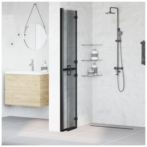 VidaXL vidaXL Walk-In Duschwand Schwarz 80 x 6,5 x 190 cm 2