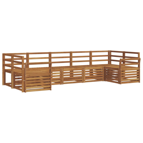 VidaXL vidaXL Sofa Sets 7 pcs Natural Solid Acacia Wood 2