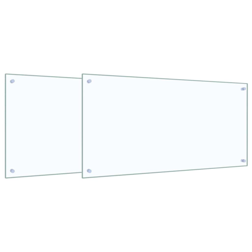 VidaXL vidaXL Kitchen Backsplash 2 pcs Transparent 100 x 50 cm Tempered Glass 1