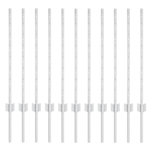 VidaXL vidaXL Eingebetteter Zaunpfosten 11 Stk. Silber 120 cm 1